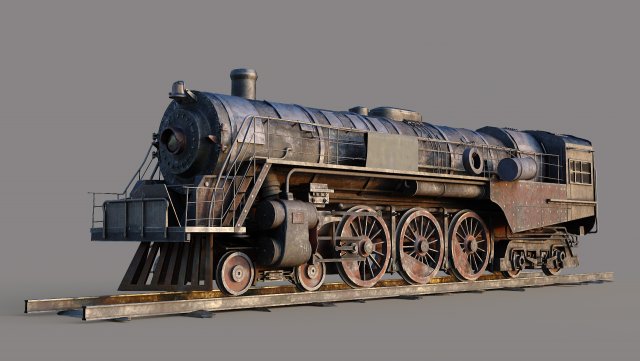 Locomotive Berkshire 3D Model .c4d .max .obj .3ds .fbx .stl .blend 