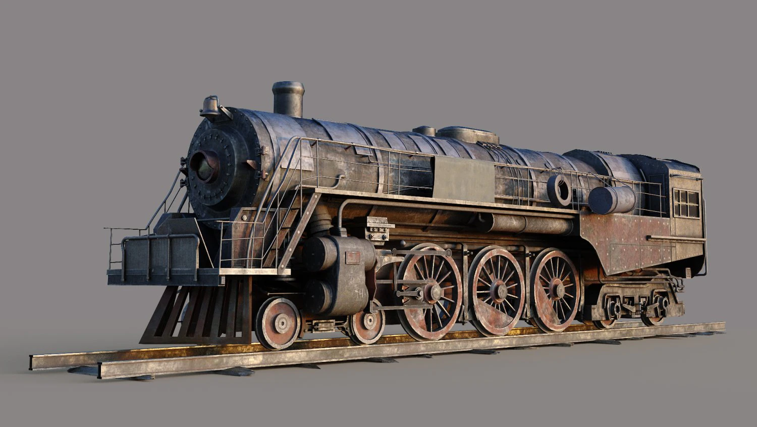 Locomotive Berkshire 3D Model .c4d .max .obj .3ds .fbx .stl .blend 