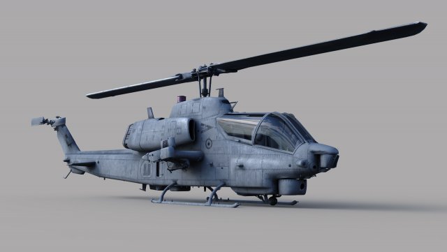 AH-1W Super cobra hlicoptre Modello 3D .c4d .max .obj .3ds .fbx .stl .blend 