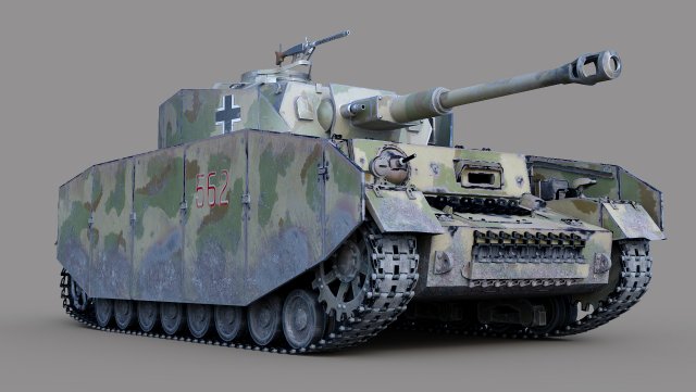 Panzerkampfwagen IV 3D Model .c4d .max .obj .3ds .fbx .stl .blend 
