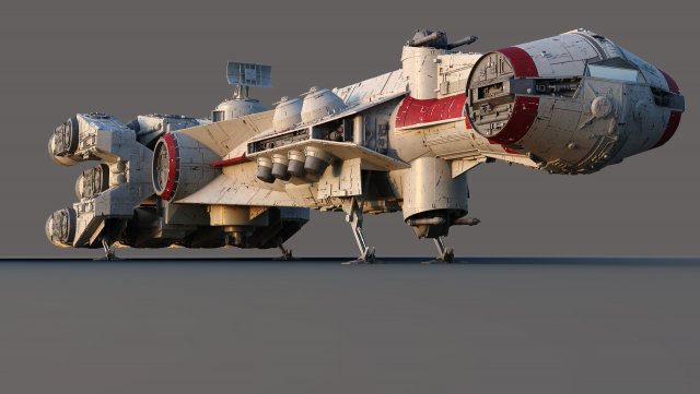 Tantive IV - Blockade Runner 3Dモデル .c4d .max .obj .3ds .fbx .stl .blend 