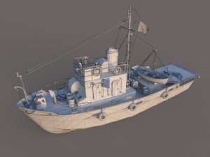 Small fishing seiner MRS80 3D Model