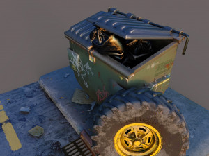 Derelict Dumpster 3D Model