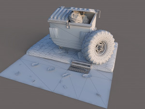 Derelict Dumpster 3D Model