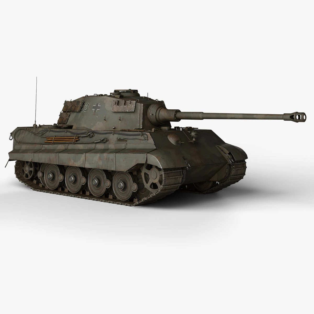 Tiger 2 Tank 3D Model .c4d .max .obj .3ds .fbx .stl .blend