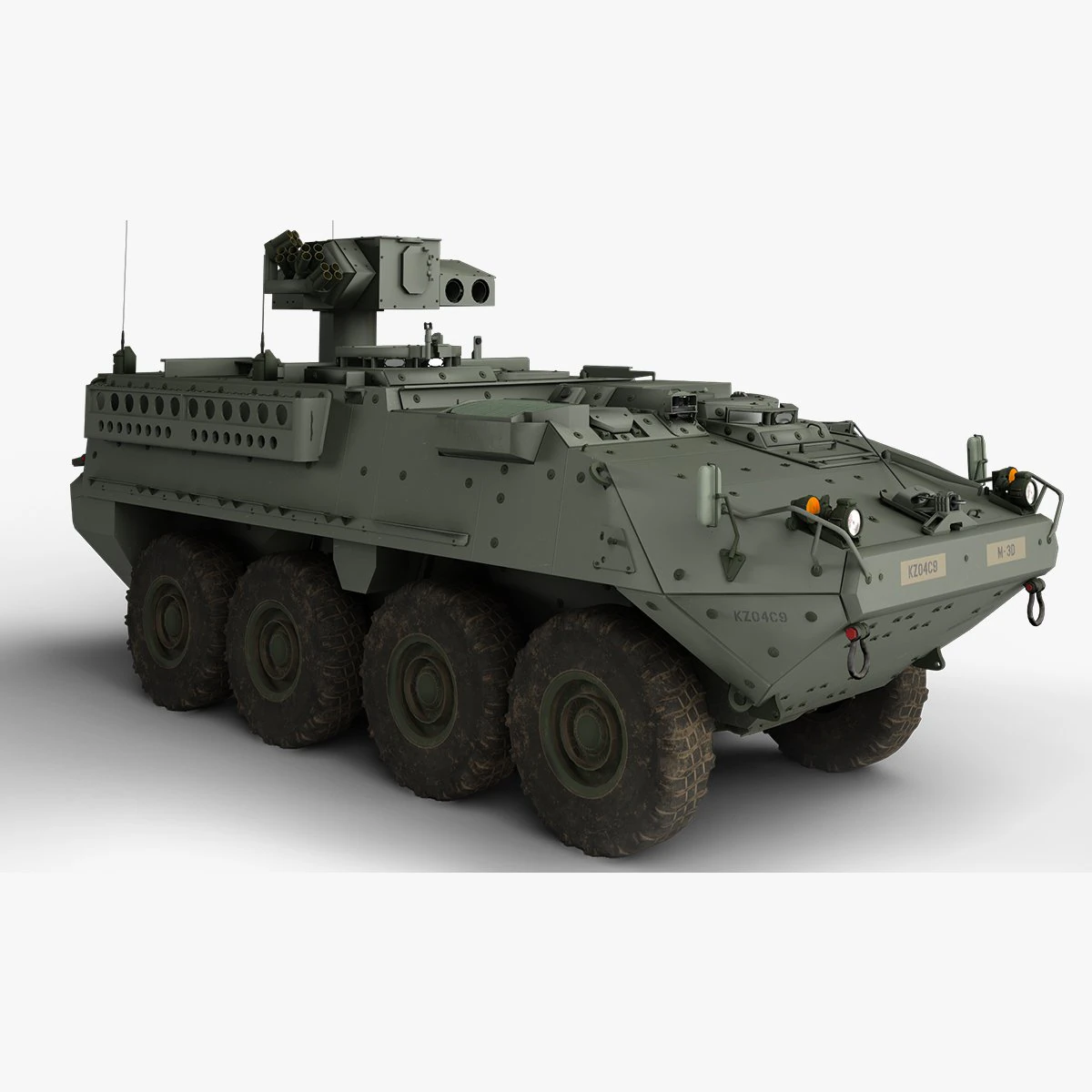M1134 Stryker 3D Model .c4d .max .obj .3ds .fbx .stl .blend