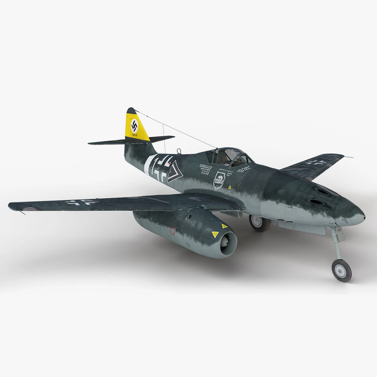 Messerschmitt Me-262 3D Model .c4d .max .obj .3ds .fbx .stl .blend 
