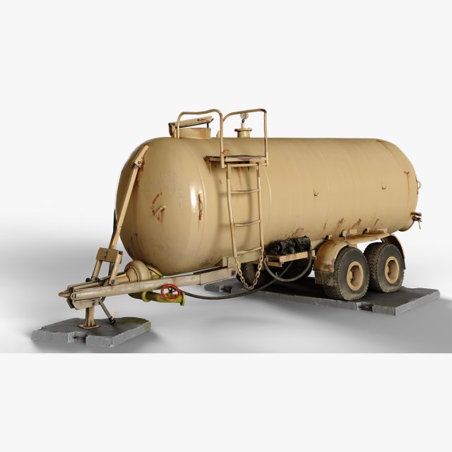 Tank Trailer Model 3D .c4d .max .obj .3ds .fbx .stl .blend 