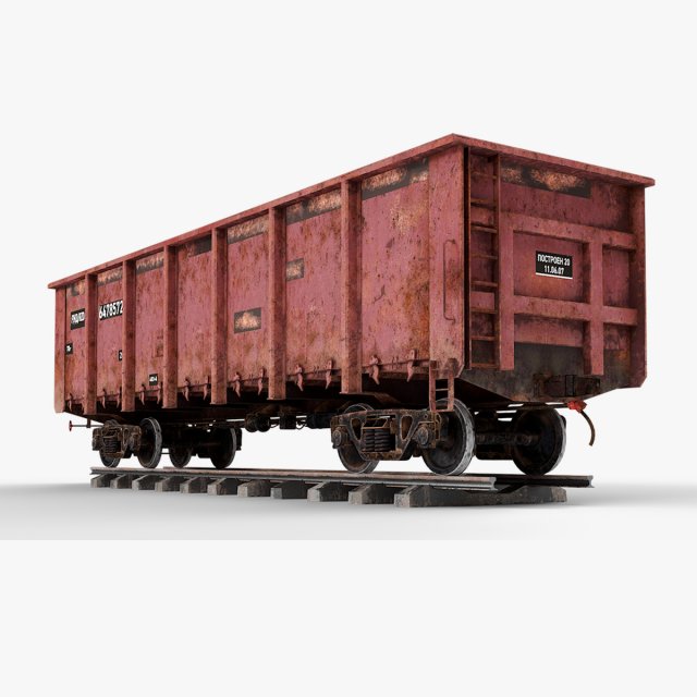 Open wagon 3D Model .c4d .max .obj .3ds .fbx .stl .blend 