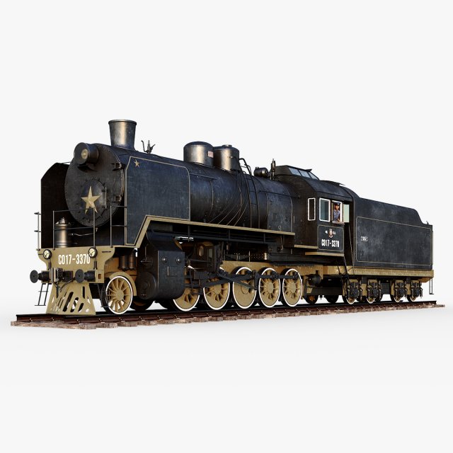 Steam locomotive - 17 3D Model .c4d .max .obj .3ds .fbx .stl .blend 