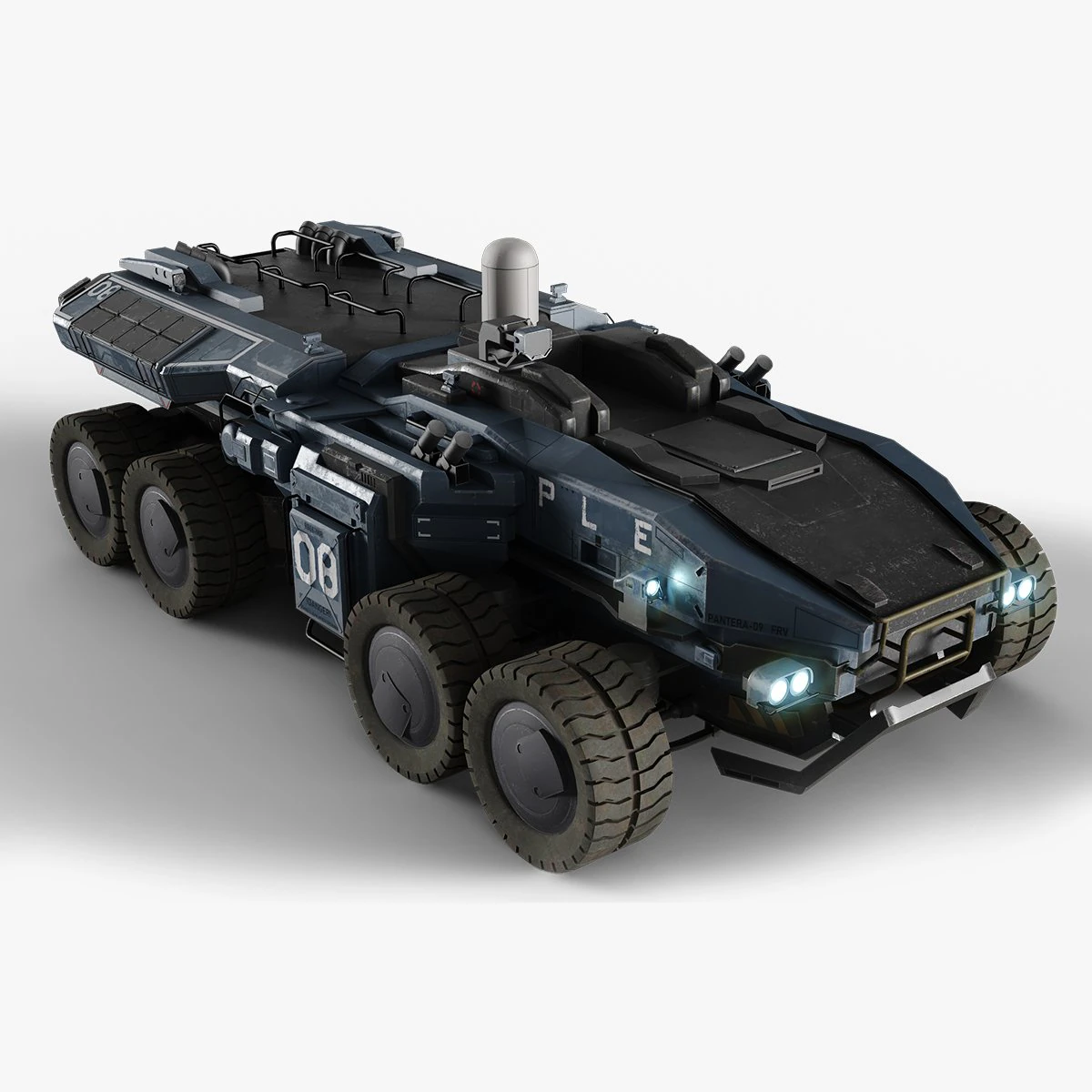 Sci-Fi APC 3D Model .c4d .max .obj .3ds .fbx .stl .blend 