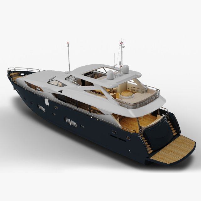 Yacht - Sunseeker 3D Model .c4d .max .obj .3ds .fbx .stl .blend 