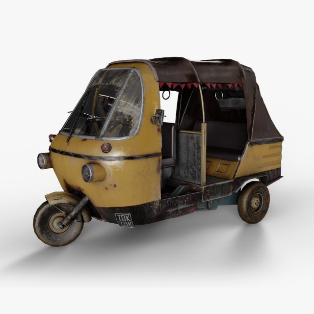 TUK-TUK 3D 模型 .c4d .max .obj .3ds .fbx .stl .blend 