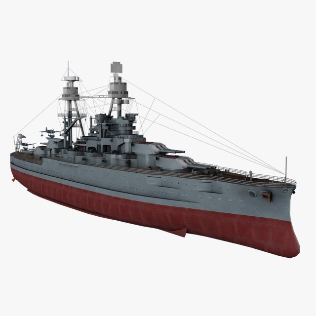 USS Arizona - Class Battleship 3D Model .c4d .max .obj .3ds .fbx .stl .blend
