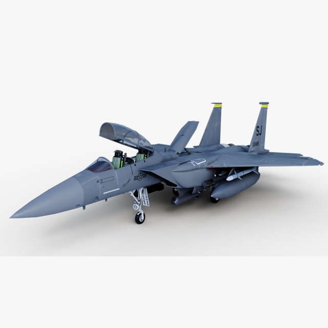 F15-E Strike Eagle 3D Model .c4d .max .obj .3ds .fbx .stl .blend 