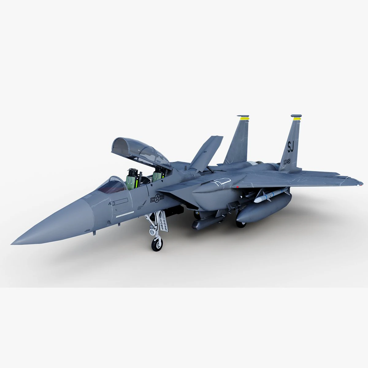 F15-E Strike Eagle 3D Model .c4d .max .obj .3ds .fbx .stl .blend 