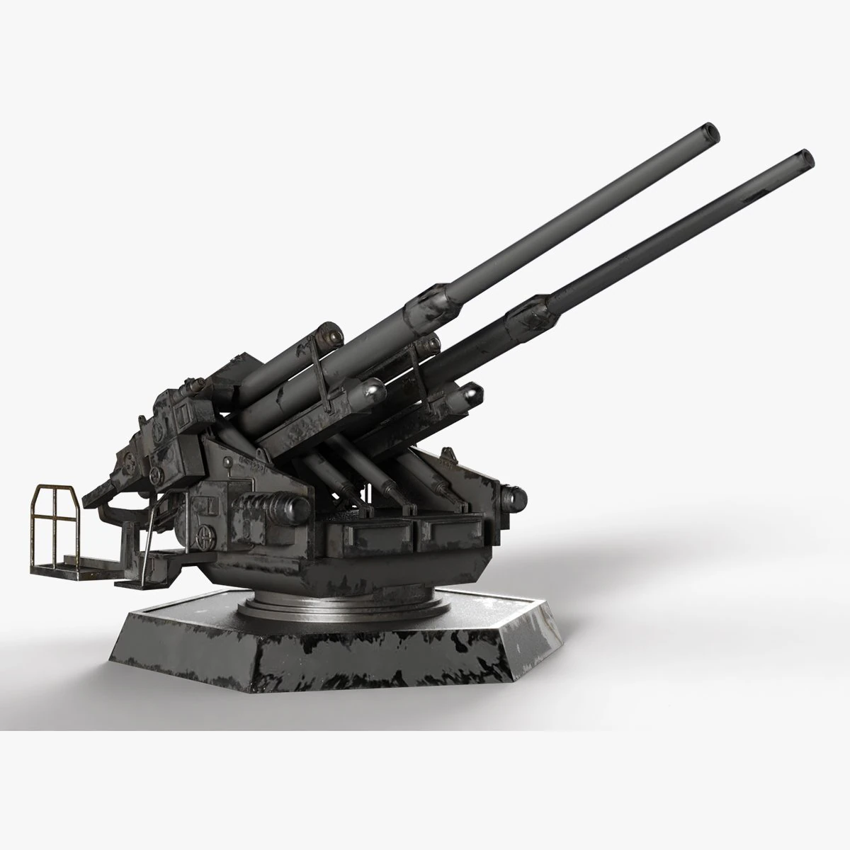 12-8cm Flak 3D Model .c4d .max .obj .3ds .fbx .stl .blend 