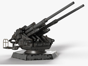 12-8cm Flak 3D मॉडल