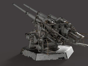 12-8cm Flak Modelo 3D