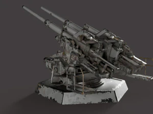 12-8cm Flak 3D Model