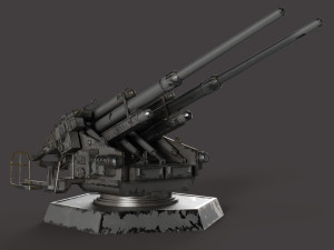 12-8cm Flak Modelo 3D