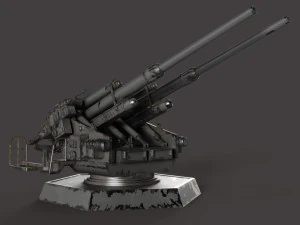 12-8cm Flak 3D Model