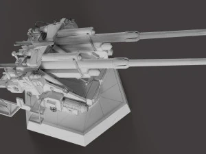 12-8cm Flak 3D Model