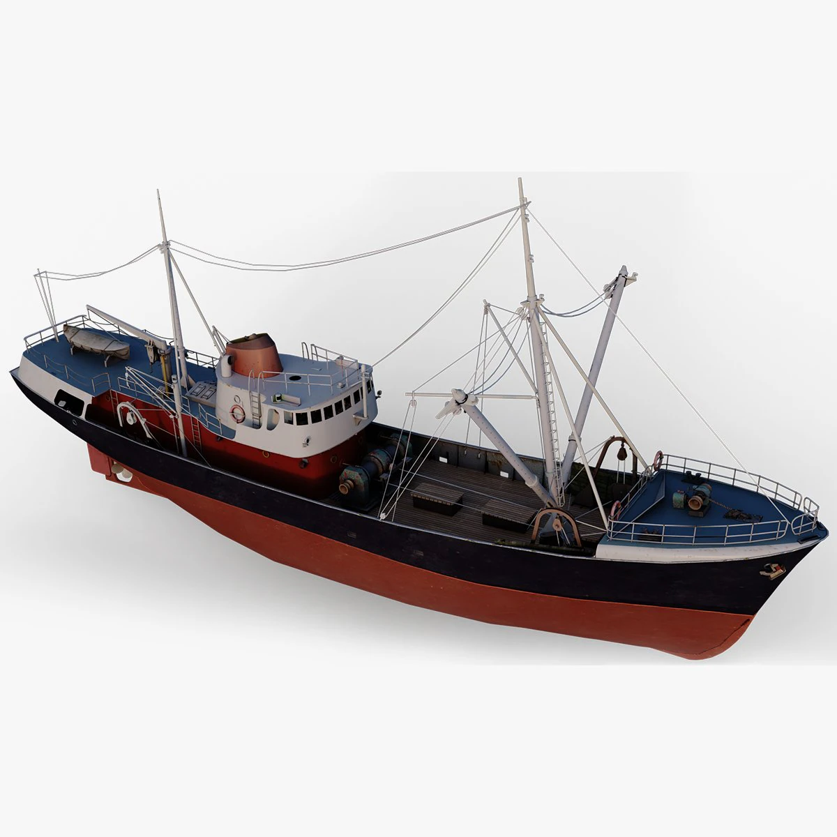 NorthSea Trawler 3D Model .c4d .max .obj .3ds .fbx .stl .blend