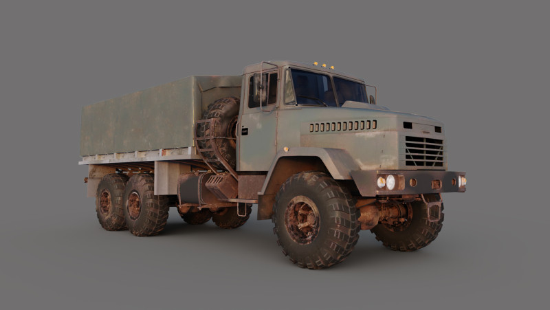 Military Truck 3D Model .c4d .max .obj .3ds .fbx .stl .blend 