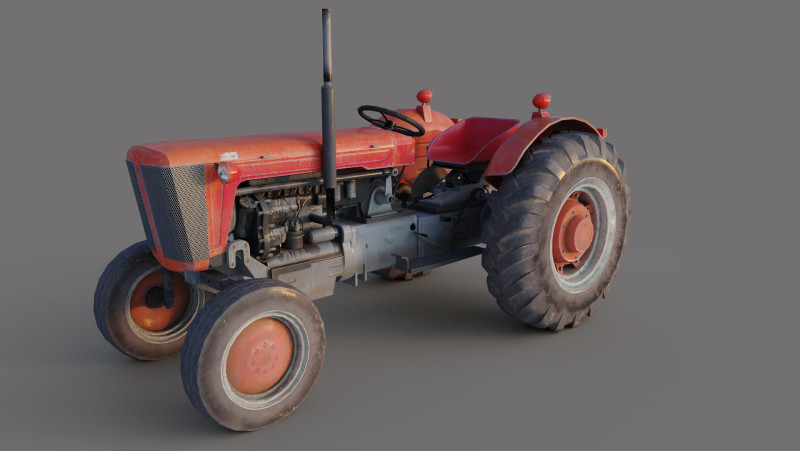 Tractor 3D 모델 .c4d .max .obj .3ds .fbx .stl .blend 