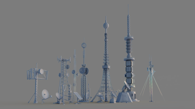 Radar Antenne 3D Model .c4d .max .obj .3ds .fbx .stl .blend 