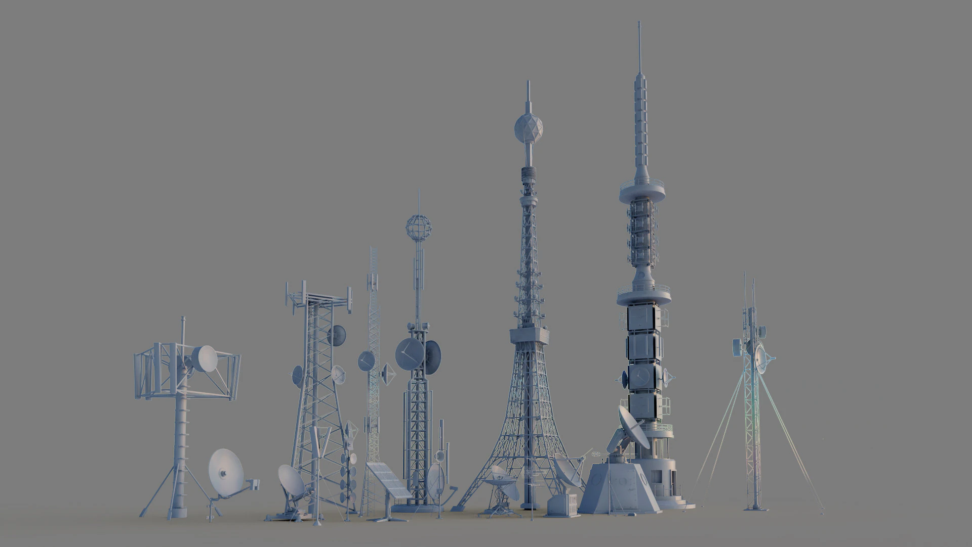 Radar Antenne 3D Model .c4d .max .obj .3ds .fbx .stl .blend