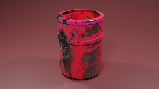 Berrel of worn paint Model 3D .c4d .max .obj .3ds .fbx .stl .blend 
