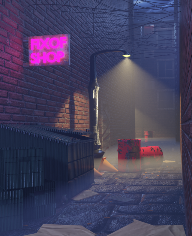 Abandoned quarter 3D 모델 .c4d .max .obj .3ds .fbx .stl .blend 