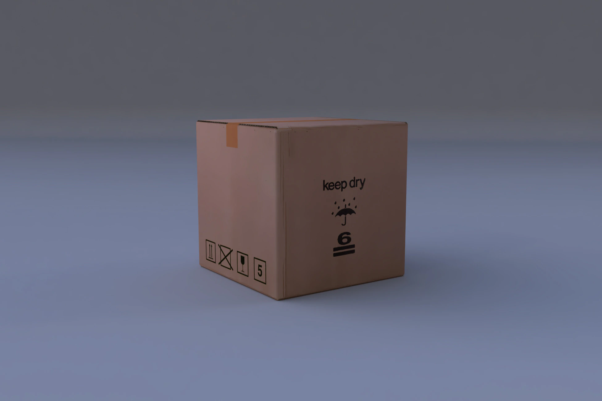 Caja de cart&oacute;n Modelo 3D .c4d .max .obj .3ds .fbx .stl .blend 