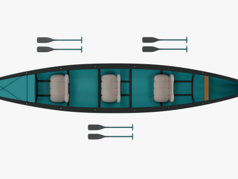 Canoe with Paddle Modèle 3D