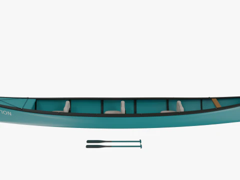 Canoe with Paddle 3D Model