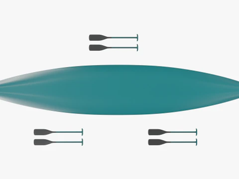Canoe with Paddle 3D Model