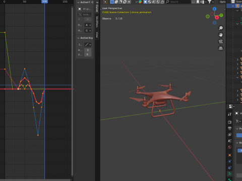 Drone Animated 3D 模型
