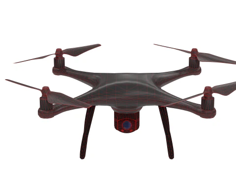 Military Scout Drone Game-Ready Animated 3D Model