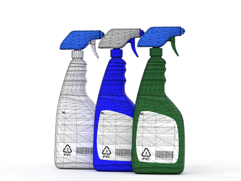 Spray Cleaner Bottle Low Poly PBR for Unity-Unreal 3D 모델