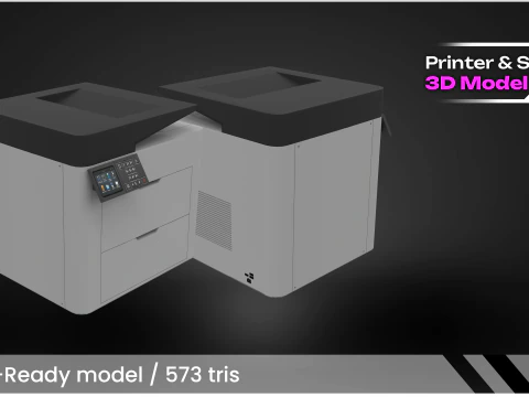 オフィス用多機能プリンター - スキャナー 3Dモデル