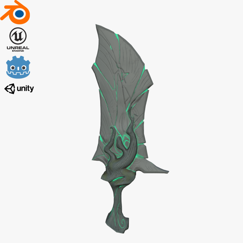 Stylized Dagger 3D Model .c4d .max .obj .3ds .fbx .stl .blend