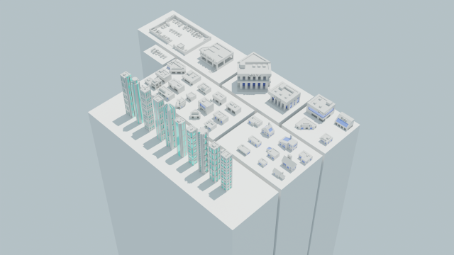 Lowpoly City Pack Model 3D .c4d .max .obj .3ds .fbx .stl .blend 