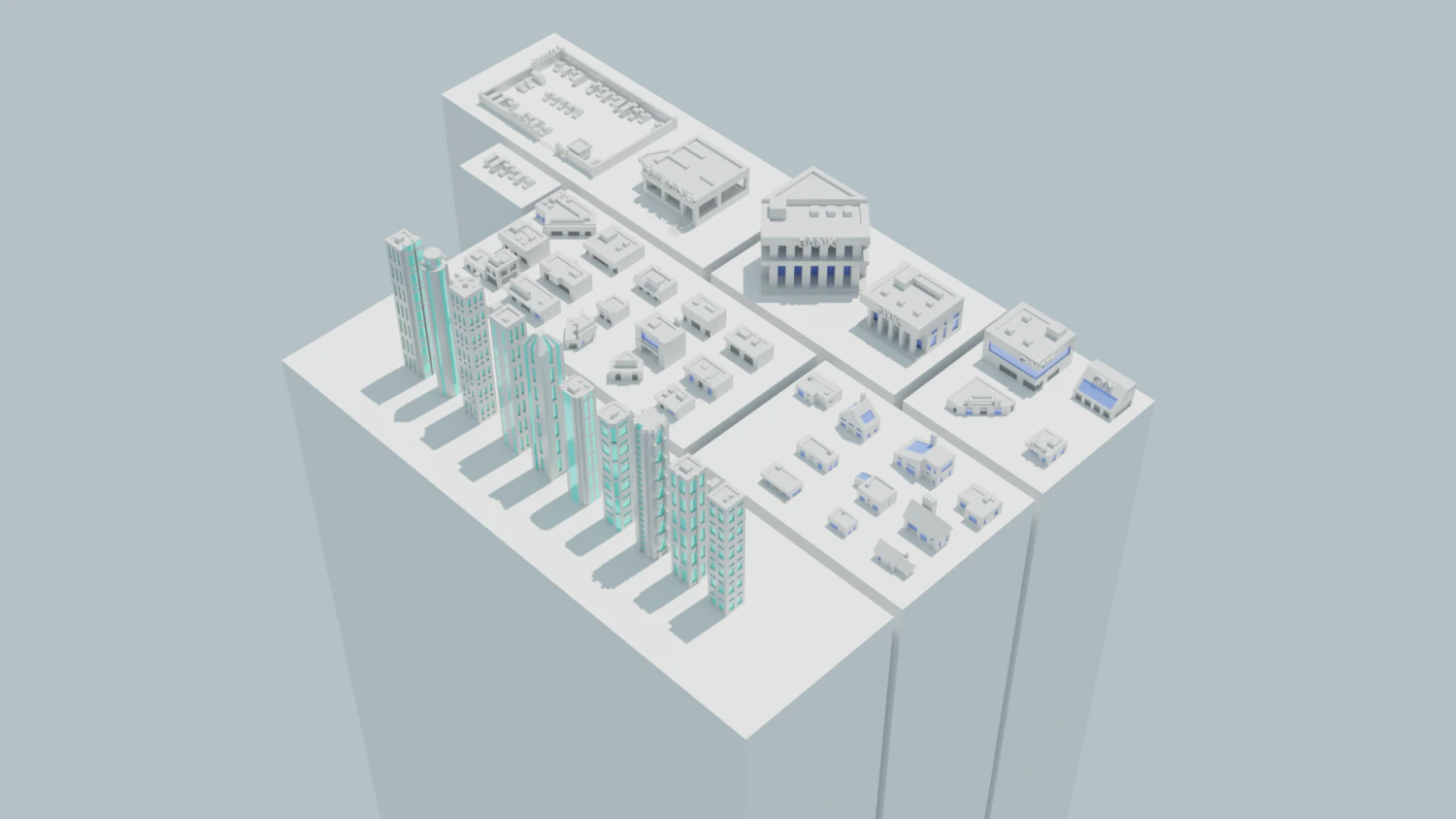 Lowpoly City Pack 3D Model .c4d .max .obj .3ds .fbx .stl .blend
