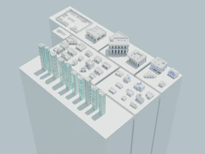 Pack Ville Lowpoly Modèle 3D