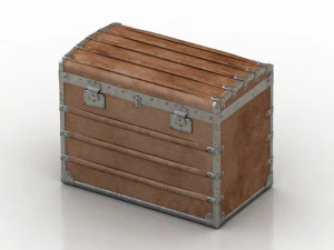 Peti Antik Coklat Muda Model 3D