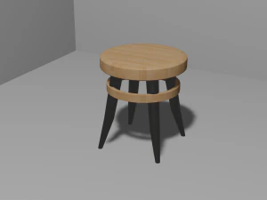Wooden stool 3D Model