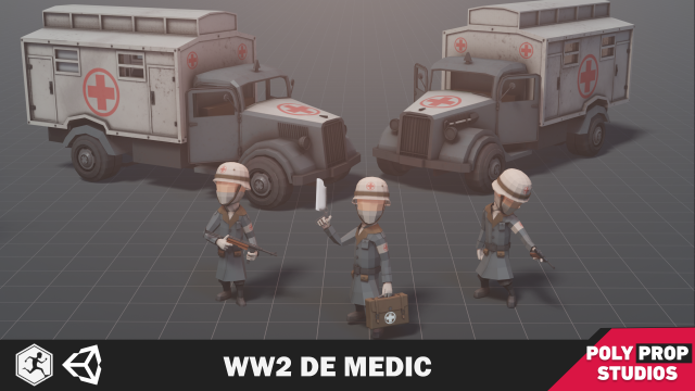 WW2 De Medic Soldier Model 3D .c4d .max .obj .3ds .fbx .stl .blend 