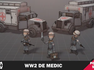 WW2 De Medic Soldier 3D Model